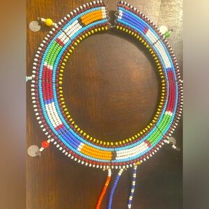 Beaded Maasai bridal necklace vintage African
